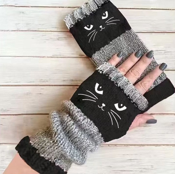 Whimsical Cat Knitted Gloves™