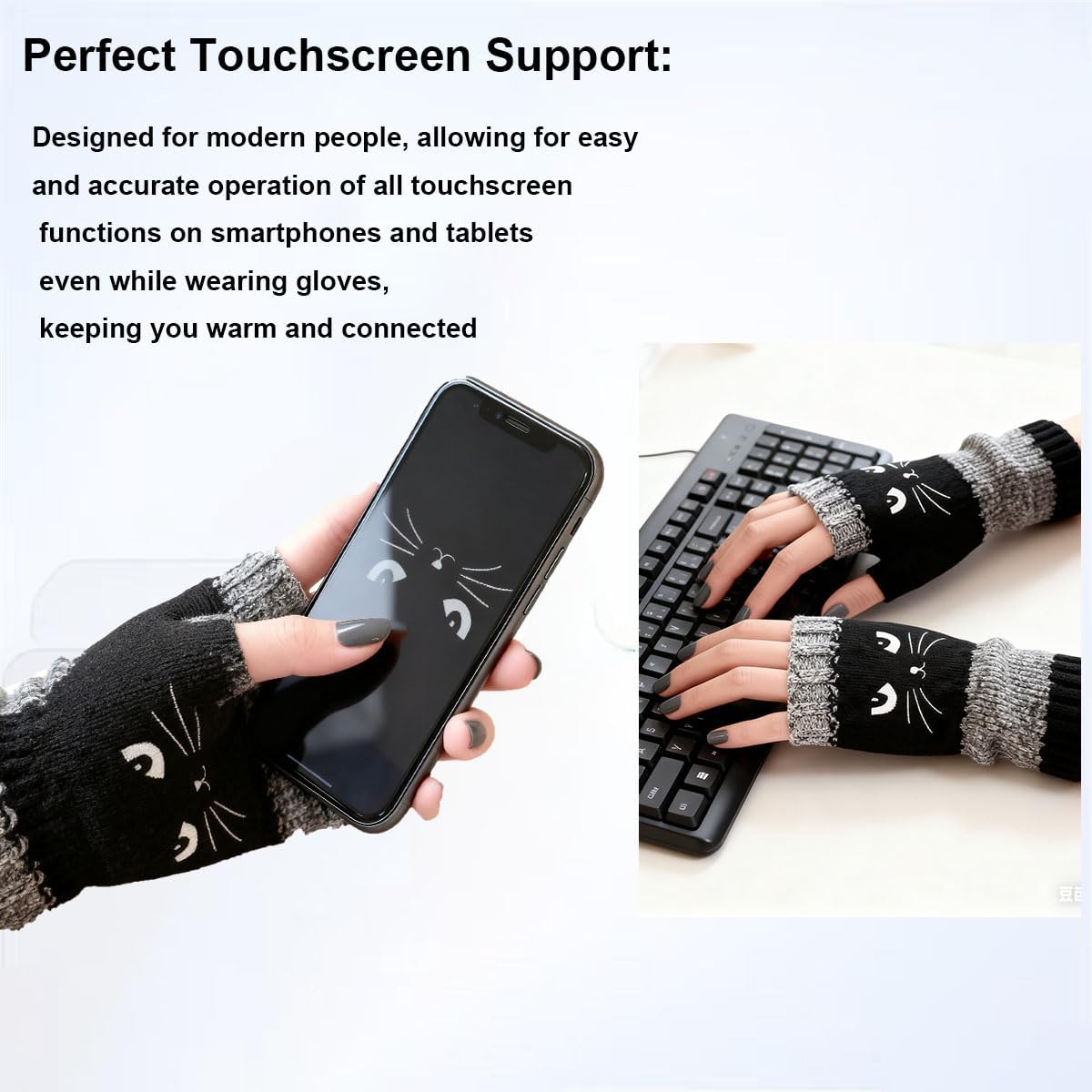 Whimsical Cat Knitted Gloves™