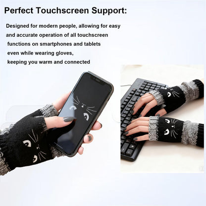 Whimsical Cat Knitted Gloves™