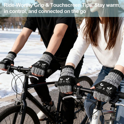 Whimsical Cat Knitted Gloves™