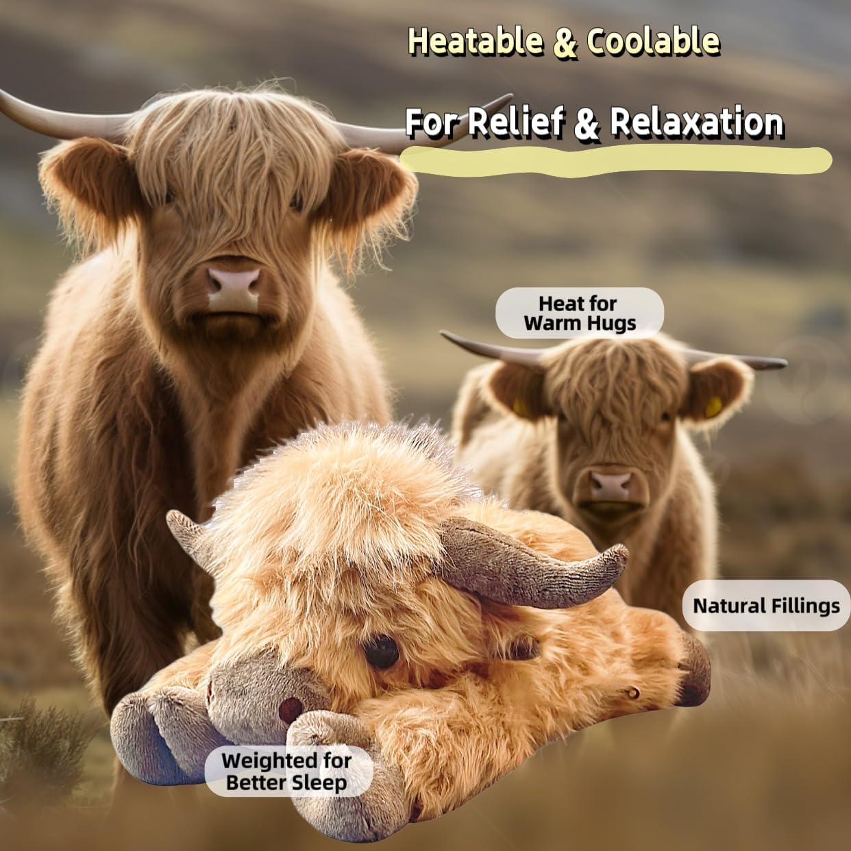 Comforting Highland Cow Weighted Plush™