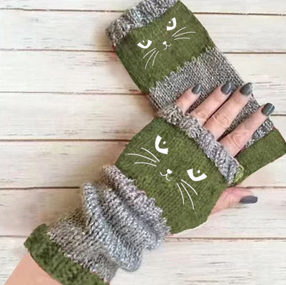 Whimsical Cat Knitted Gloves™
