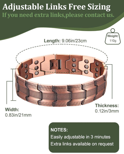 3X Magnetic Copper Bracelet