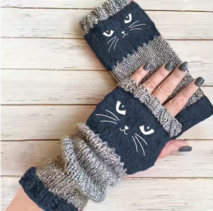 Whimsical Cat Knitted Gloves™