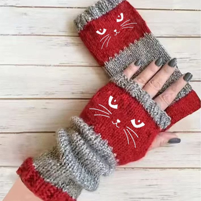 Whimsical Cat Knitted Gloves™